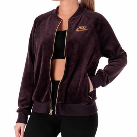 nike velour jacket women's